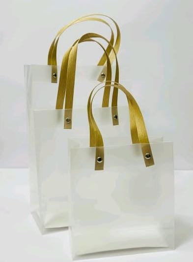Small Frosted PVC Gift Bags (Set of 10 pcs) – Return Gift Bags for Wedding, Birthday & Party Favors