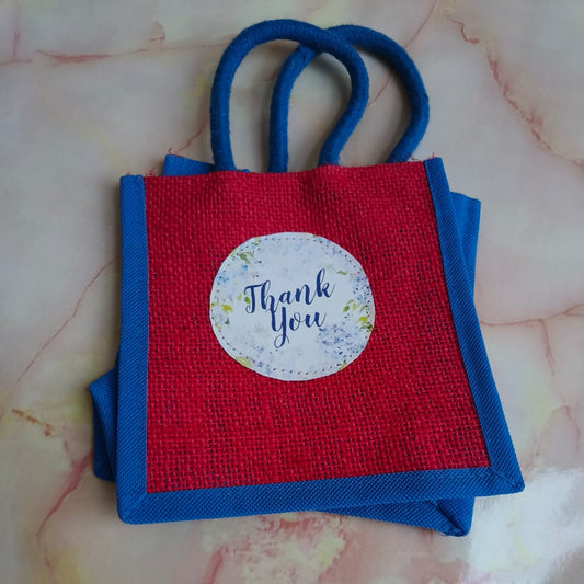 Thank You Gift Bags | Reusable Eco-Friendly Jute Fabric | Small 7x6 in