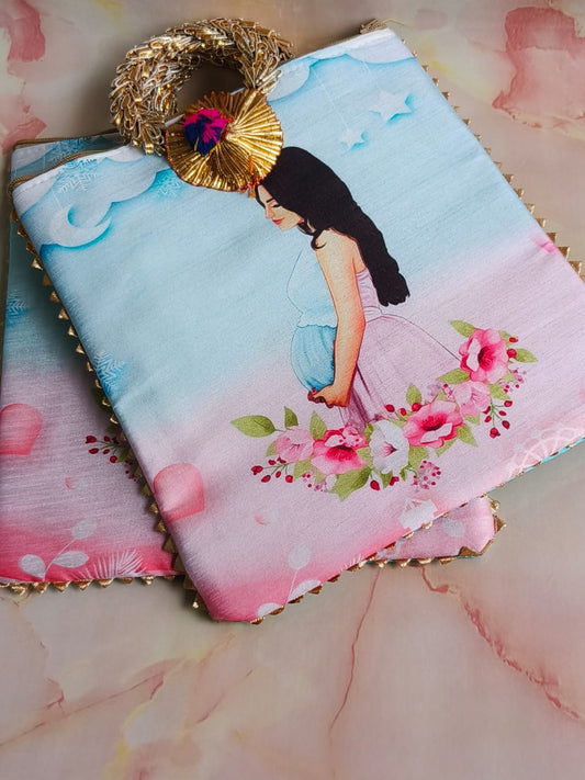 Baby Shower Designer Gift Bag | Mom-to-Be Zipper Pouch