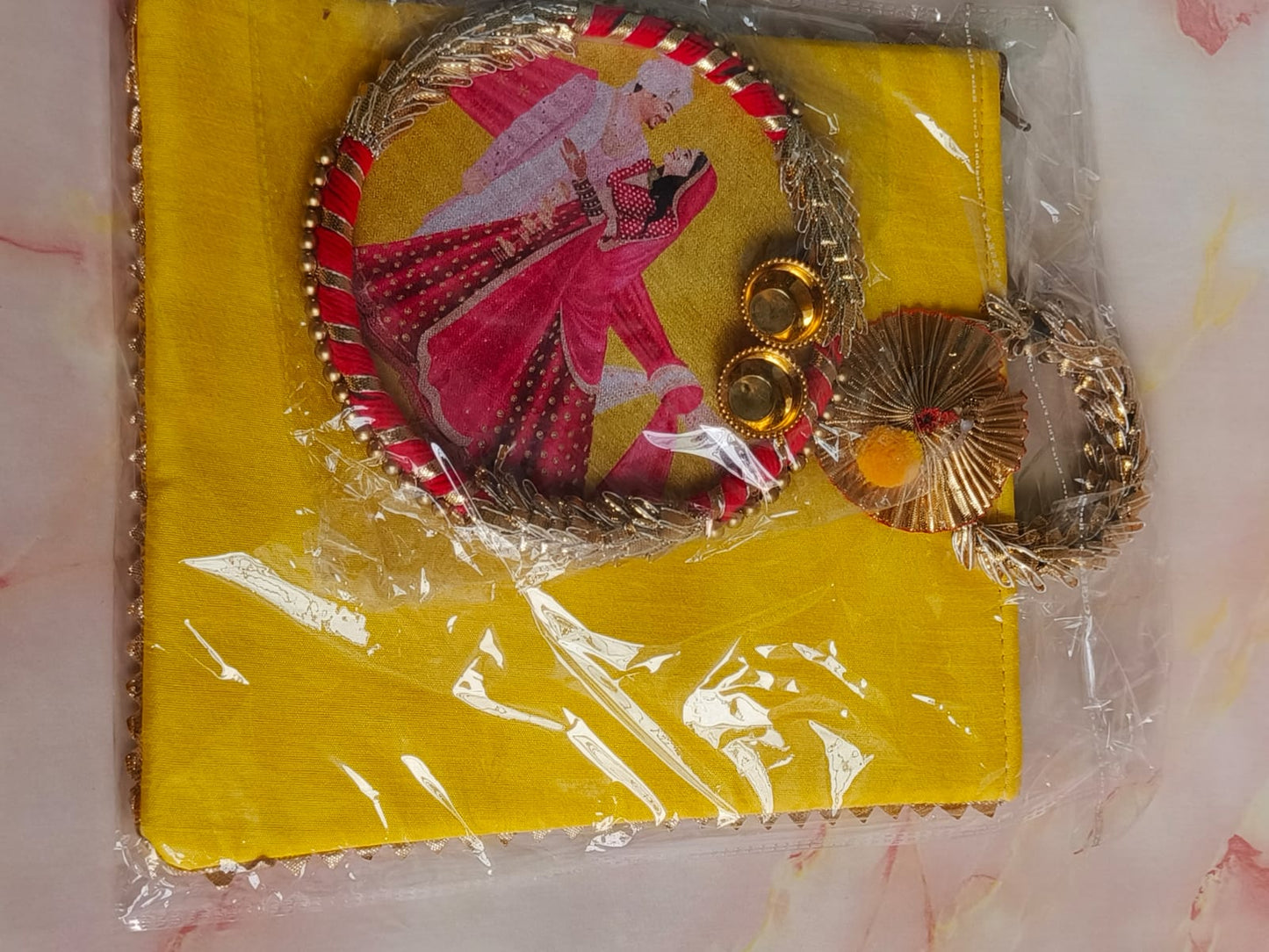 Wedding Return Gift Combo – Bag + MDF Kumkum Plate