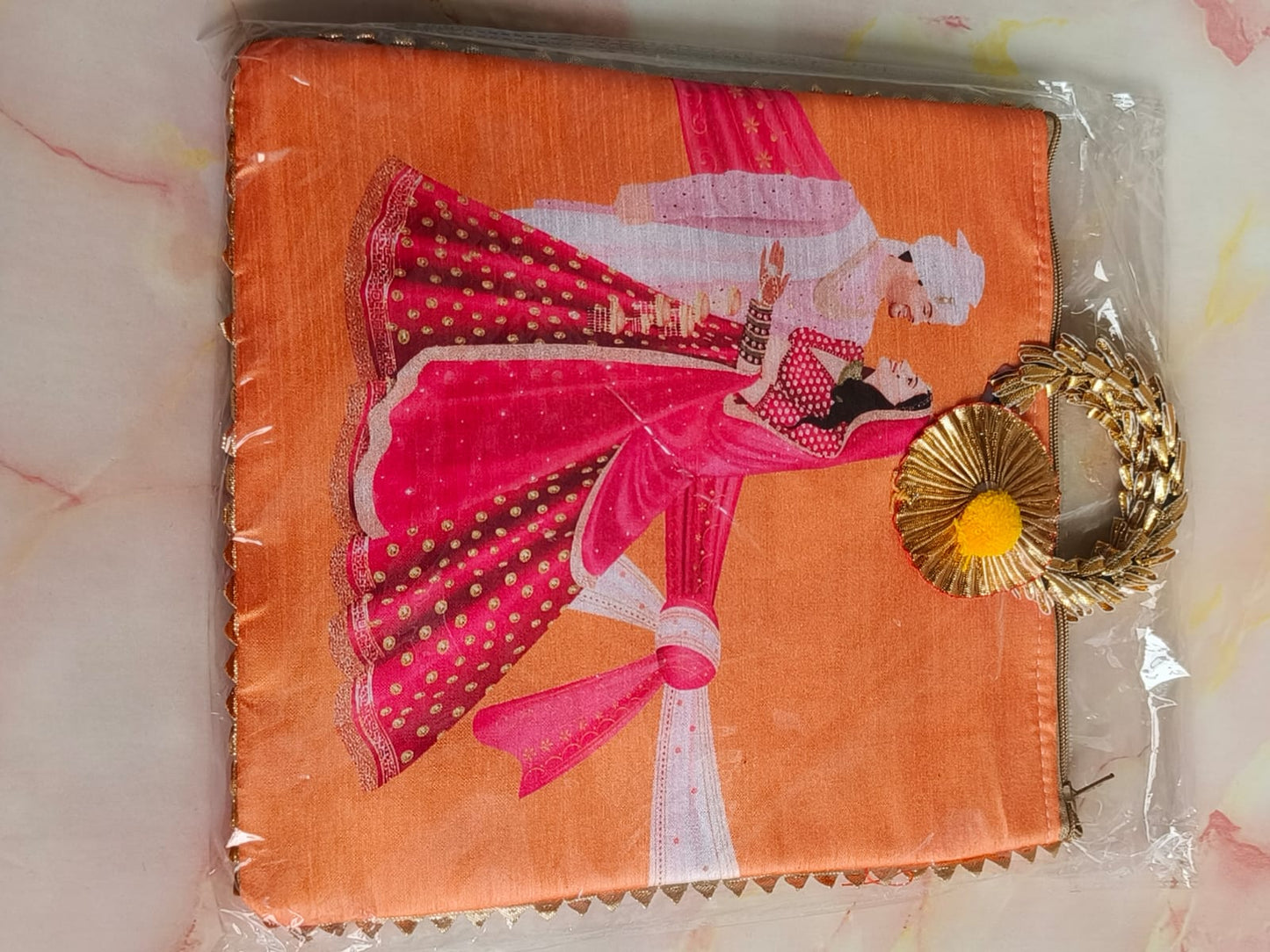 Wedding Return Gift Combo – Bag + MDF Kumkum Plate