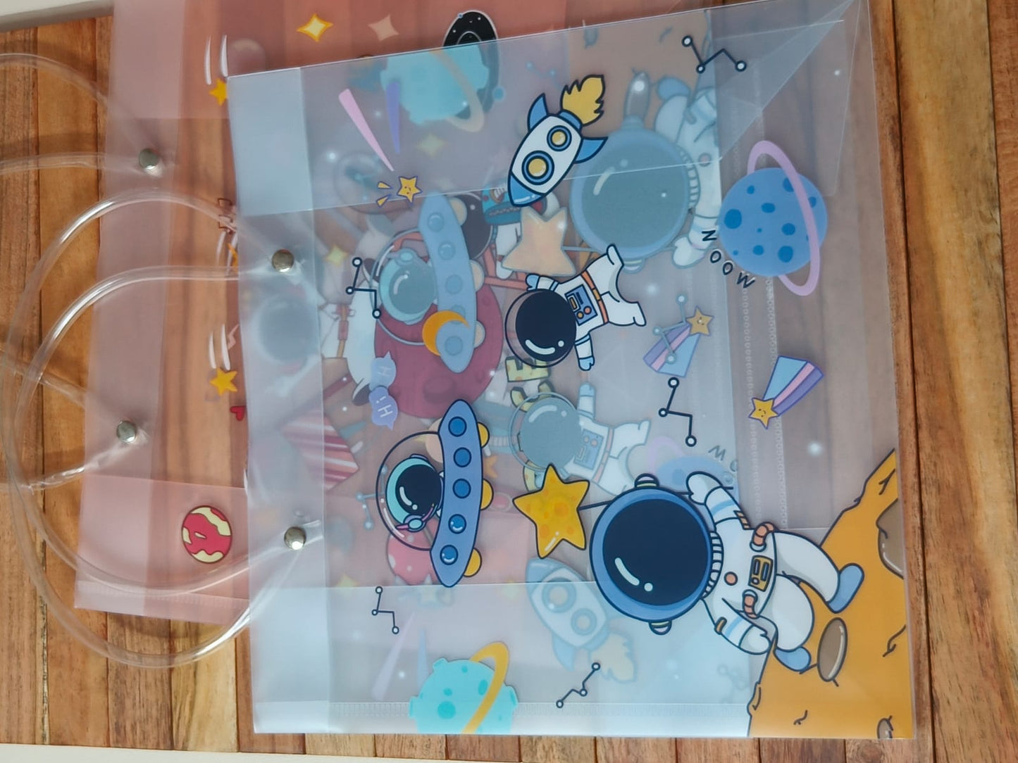 Transparent PVC Bag for Kids Return Gifts-Space theme -Pack of 10