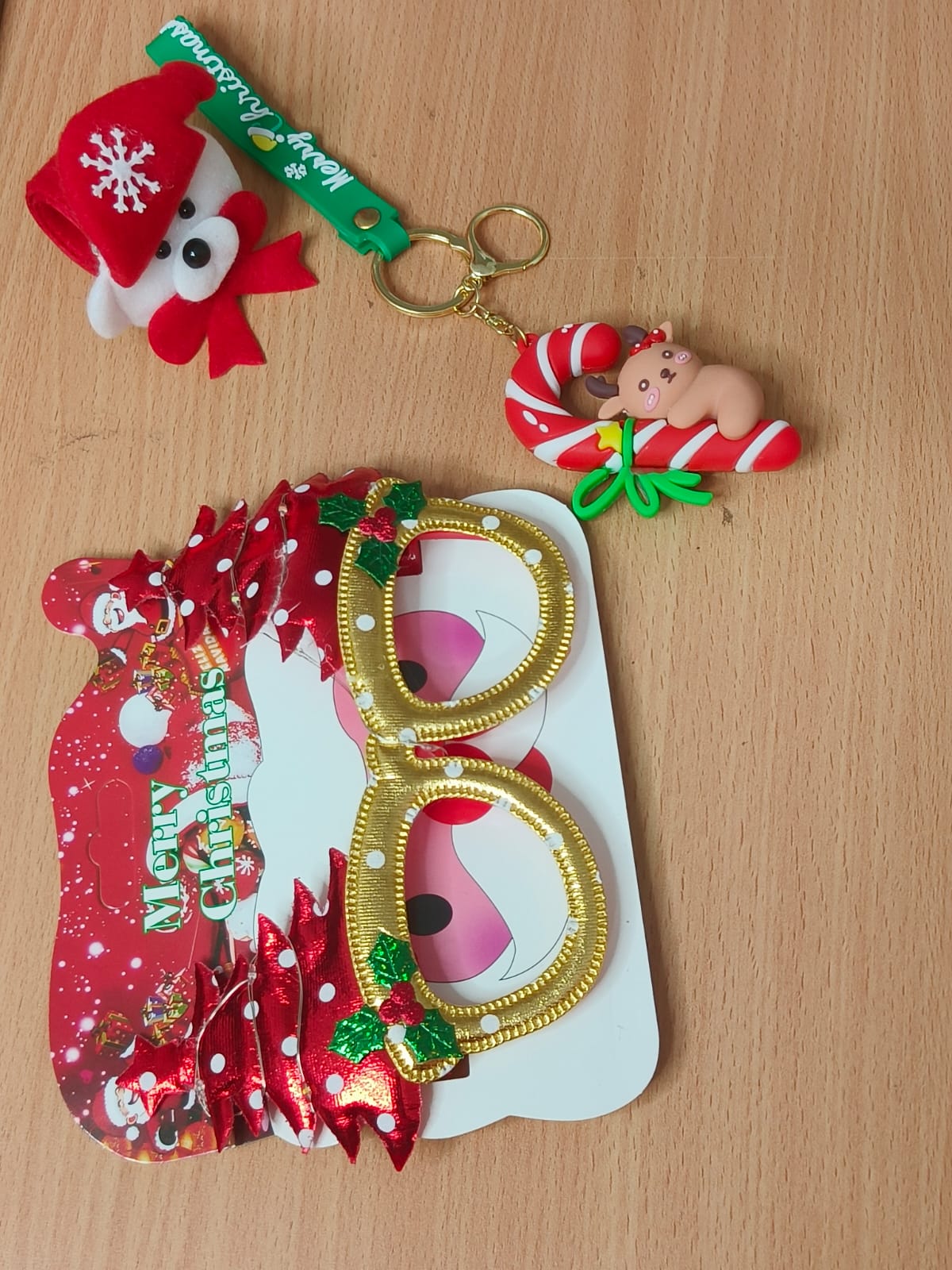 Christmas Accessories Combo (Keychain + Glasses + Clip)