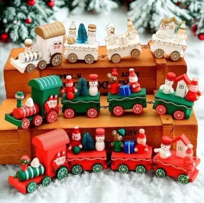 Wooden Christmas Train Decoration | Festive Table & Tree Decor