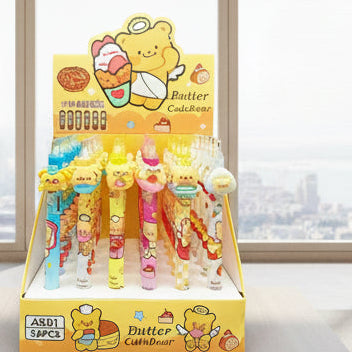 Cute Bear Ball Pen Set | Smooth Writing Designer Pens for Kids & Teens- (Pack of 9)