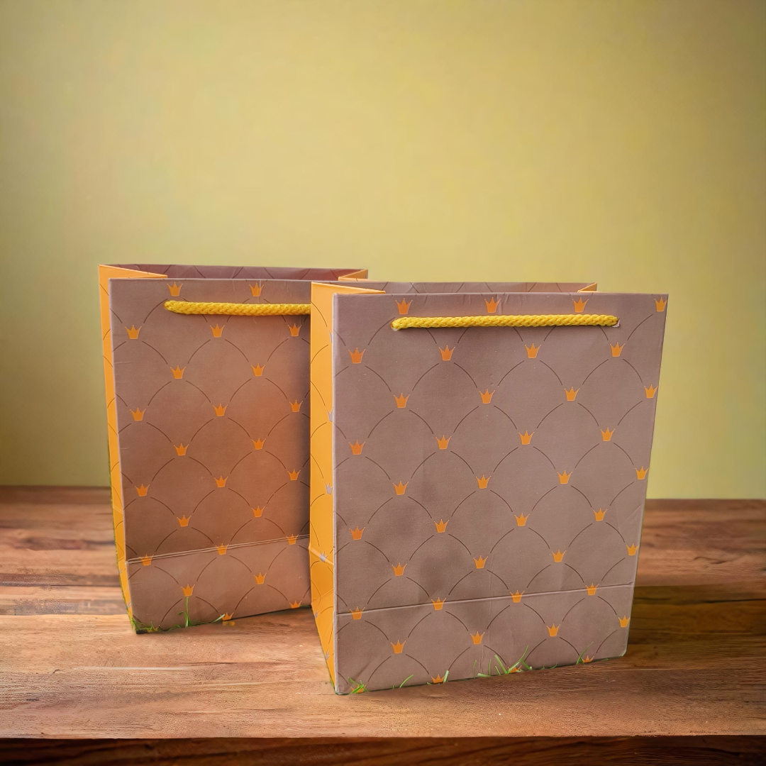 Crown Pattern Premium Paper Gift Bag | Nano Size