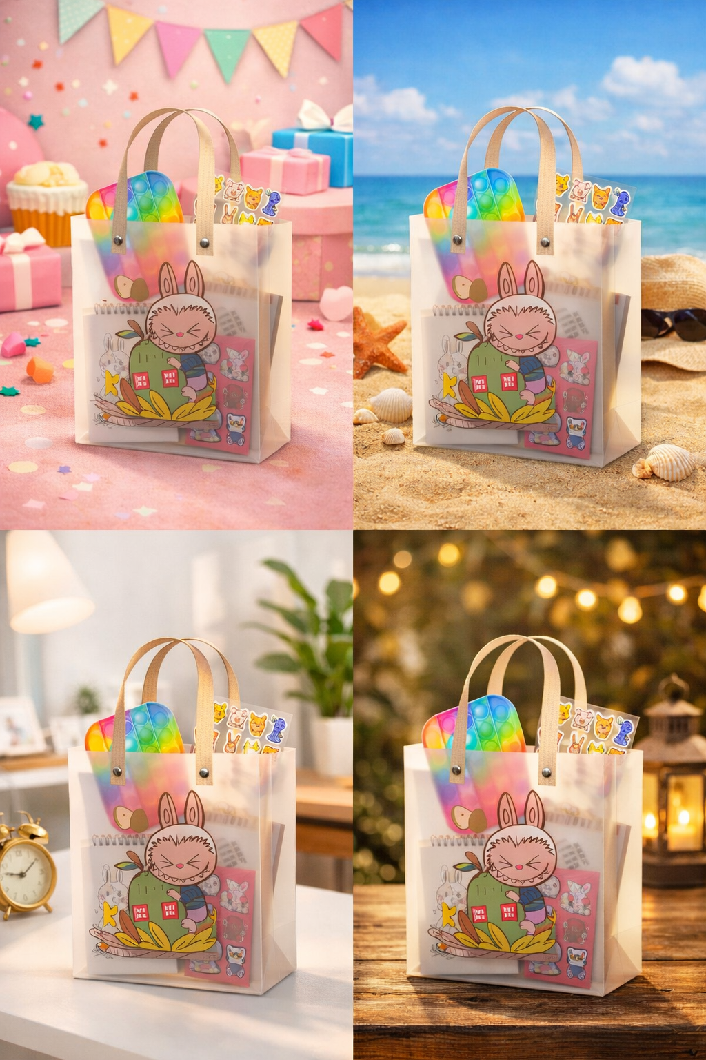 Cute Cartoon Gift Bag with Handle- pack of 10
