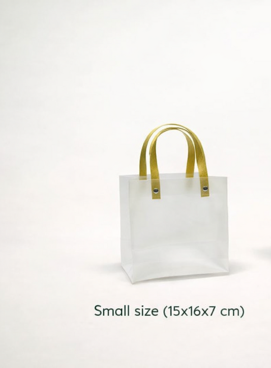 Small Frosted PVC Gift Bags (Set of 10 pcs) – Return Gift Bags for Wedding, Birthday & Party Favors