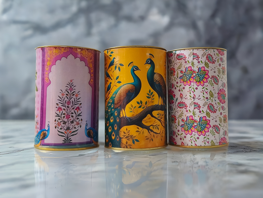 Combo of 10 Piggy Bank Tins (5×4 in) + 10 Felt Gift Bags