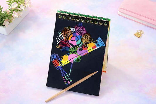 Birthday Return gifts -Rainbow Scratch Art Notebook – Kids Creative Drawing Scratch Pad