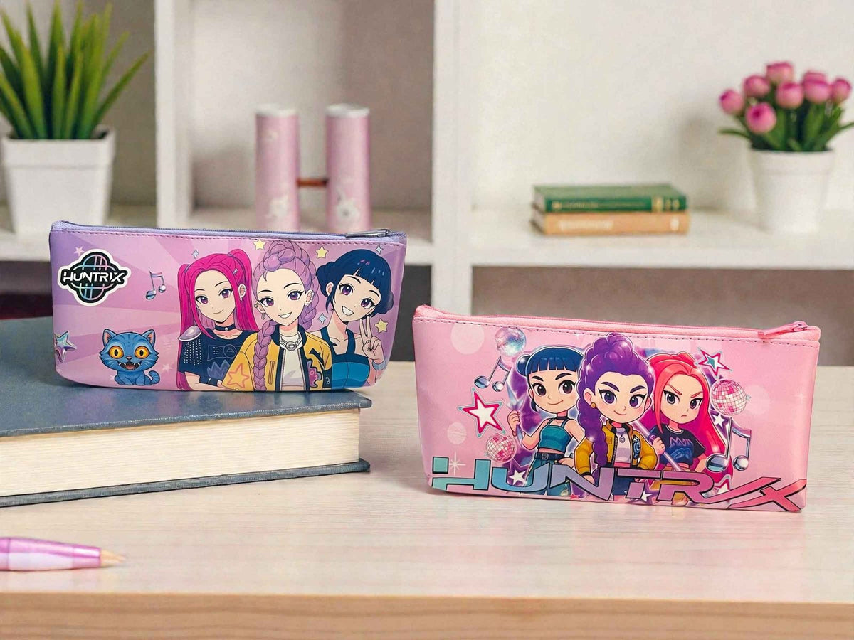K-Pop Demon Hunters Pencil Pouch | Cute Character Zipper Pouch for Kids & Teens – 1 Piece