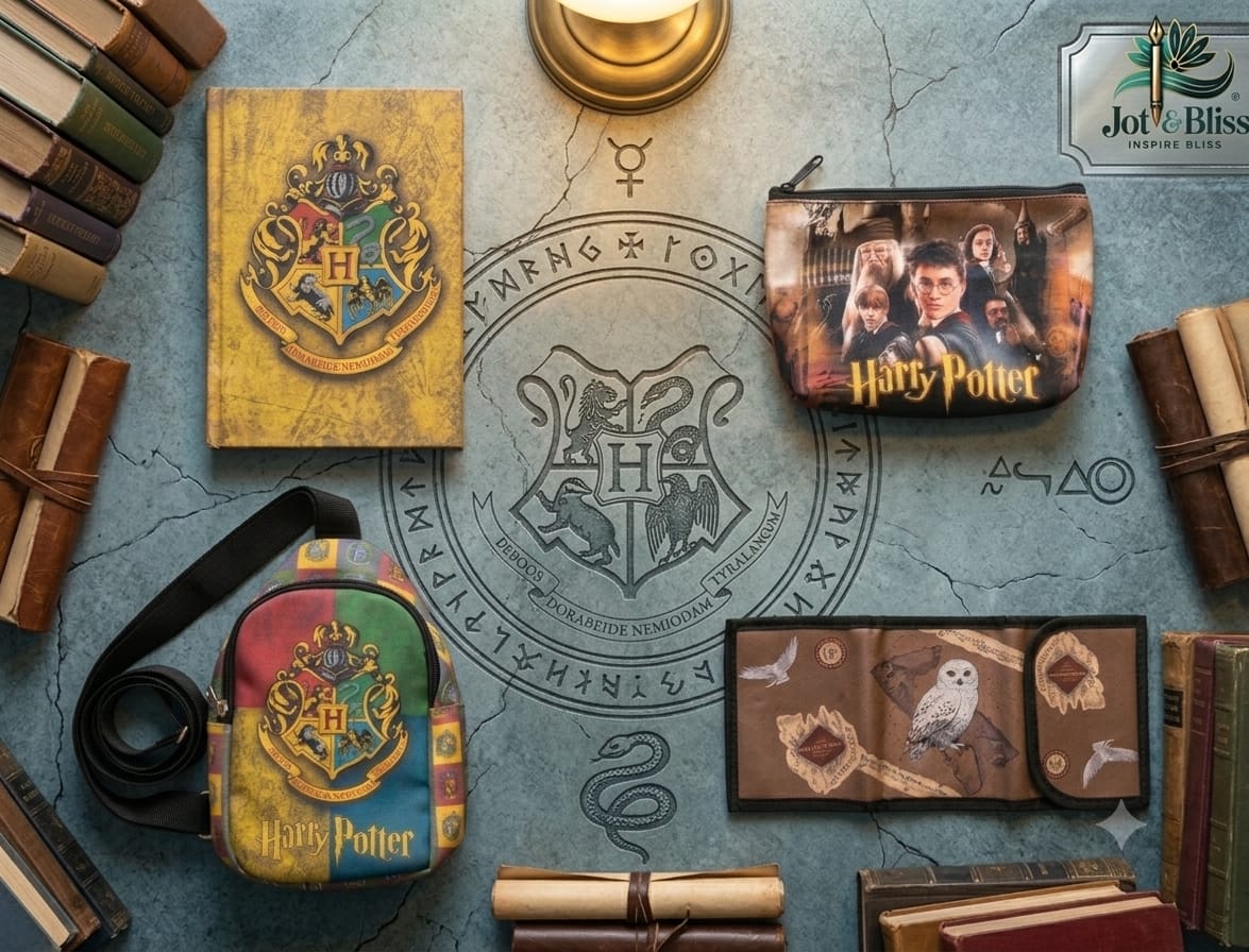 Harry Potter Kids Gift Set – Chest Sling Bag, Notebook, Pencil Pouch & Wallet | 4-Piece Set