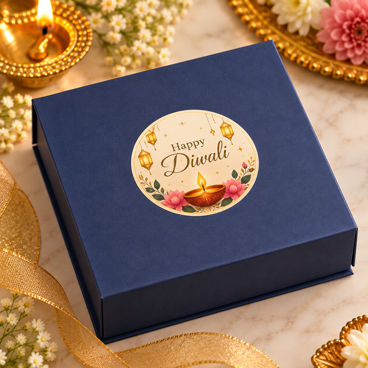 Diwali Rose Candle Gift Box | Blooming Rose Candle in Premium Gift Box