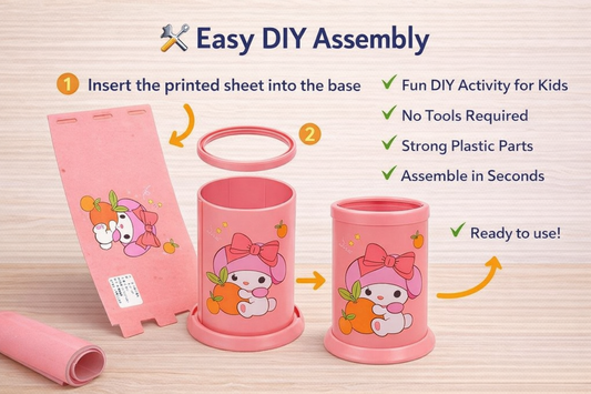 DIY Cartoon Foldable Pen Stand for Kids | Cute PVC Pencil Holder | Return Gift & Desk Organizer