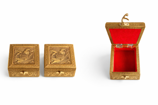 Vintage Brass Elephant Jewelry Box – Luxury Red Velvet Trinket Storage Box | Unique Gift & Home Decor