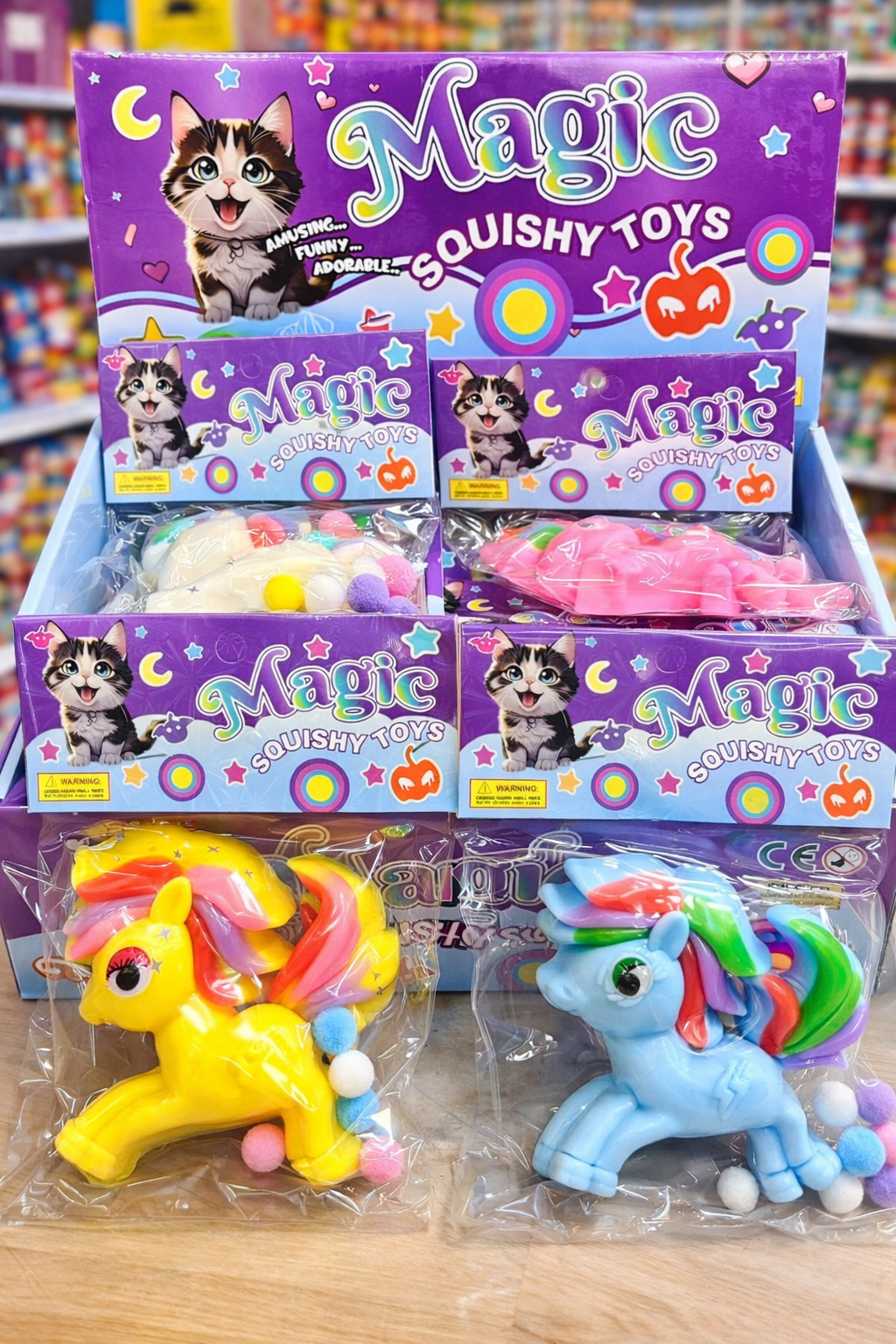 Set of 3- Cartoon Squishy Toy | Cute Animal Squeeze Stress Relief Toys | Kids Return Gift Pack (3 Designs)