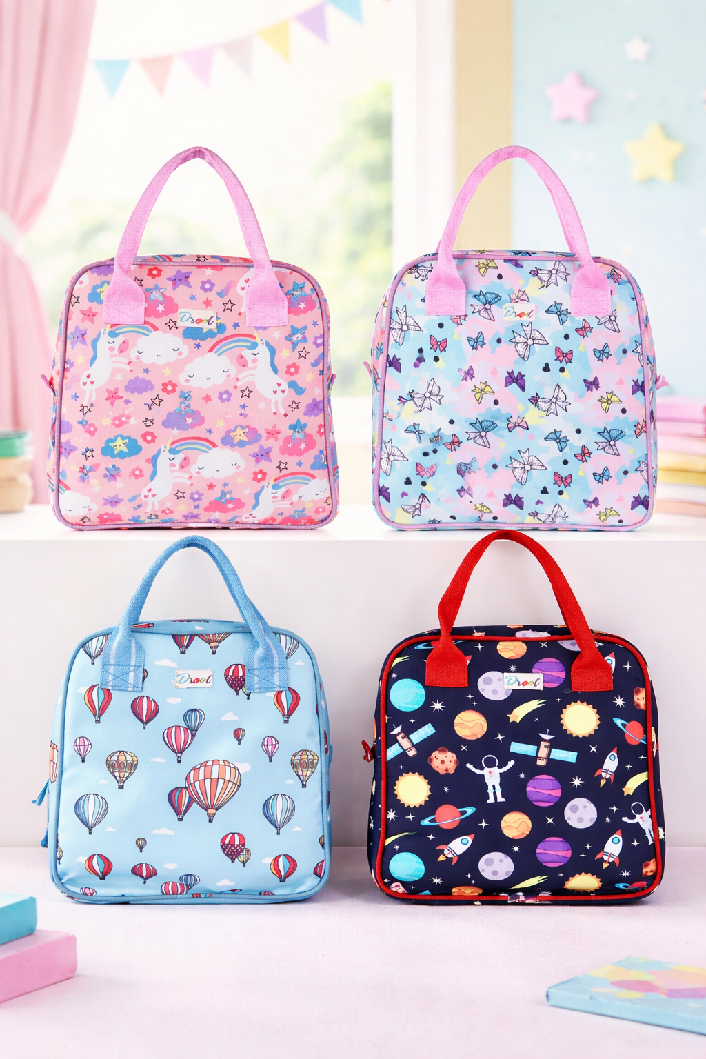Kids Insulated Lunch Bag for School – Cute Cartoon Snack Bag, Reusable Thermal Lunch Box Carry Bag for Boys & Girls