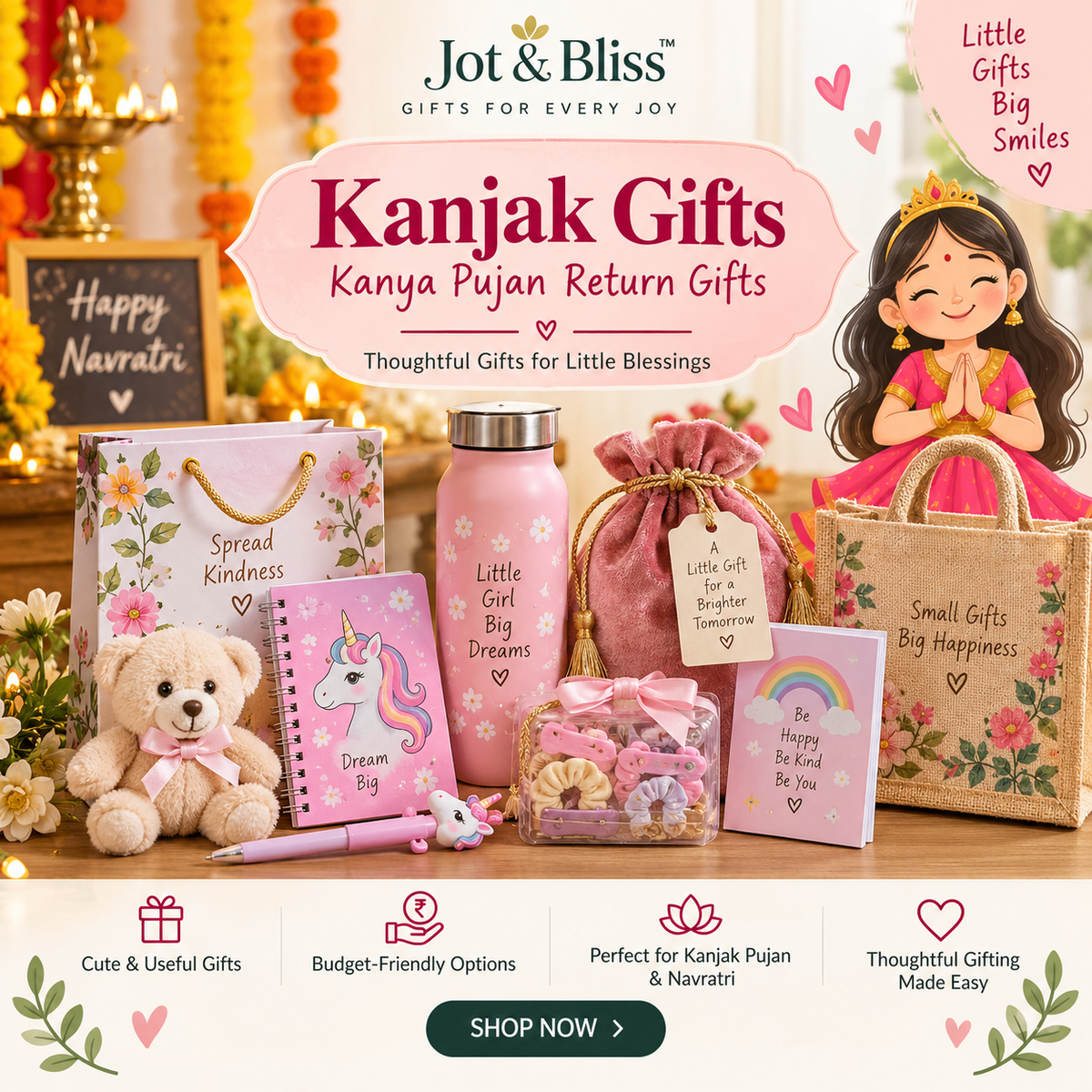 Kanjak Gifts | Kanya Pujan Return Gifts | Jot & Bliss