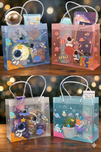 Transparent PVC Bag for Kids Return Gifts-Space theme -Pack of 10