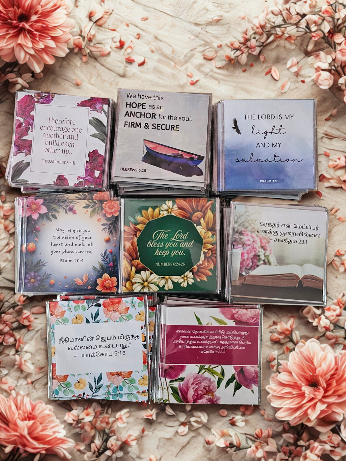 Tamil Bible Verse Fridge Magnets (3×3 Inch) | Christian Return Gifts