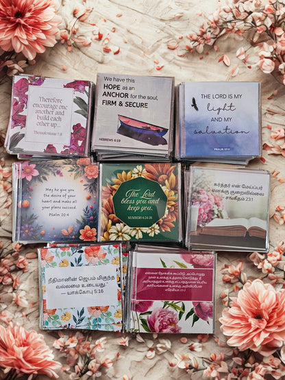 Tamil Bible Verse Fridge Magnets (3×3 Inch) | Christian Return Gifts