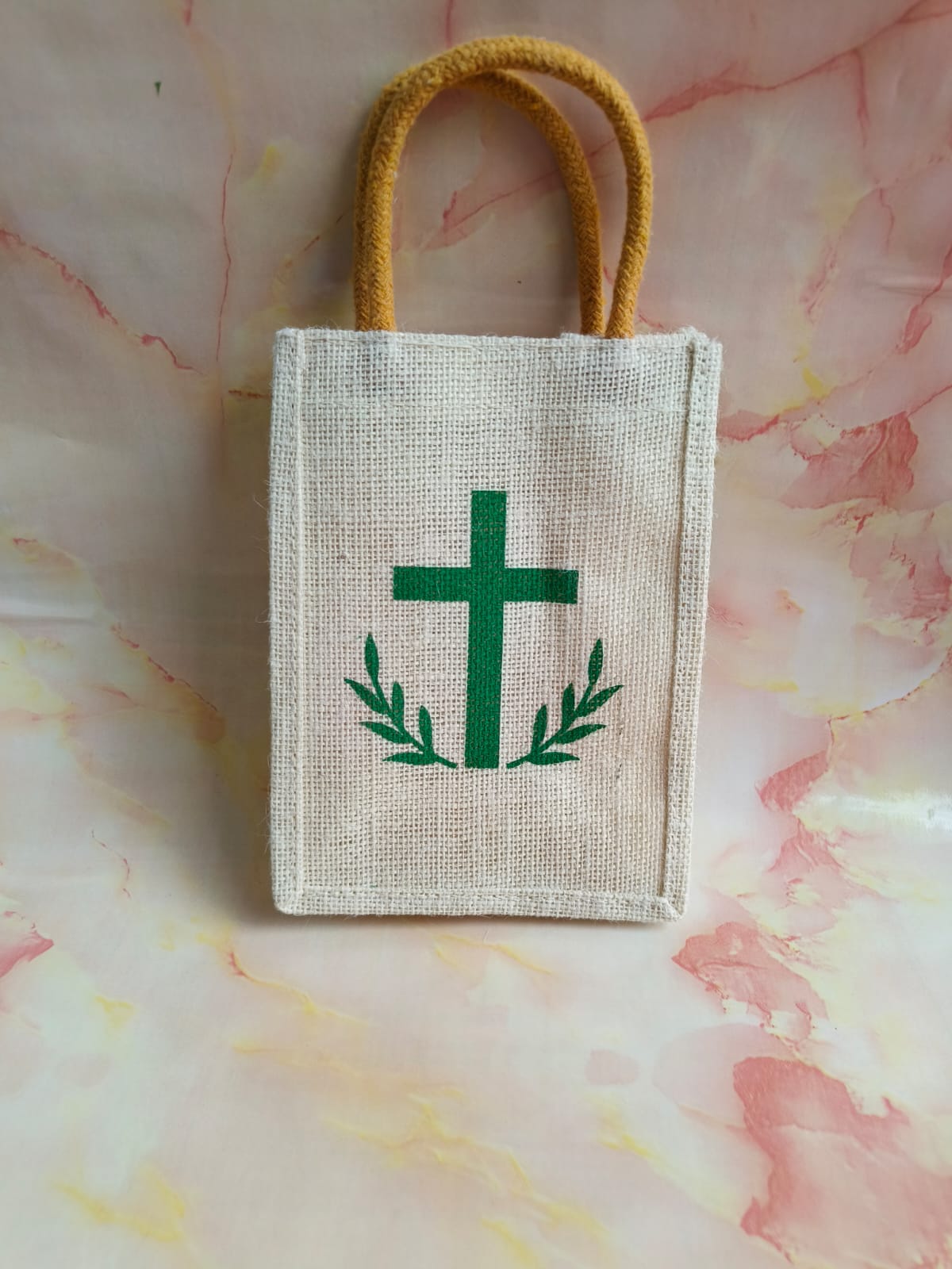 Spiritual Blessings Gift Combo | Cross Print Bag, Candle, Keychain & More