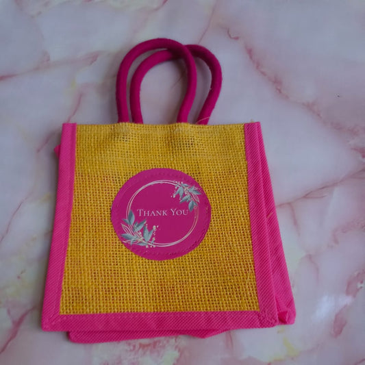 Small Gift Bags with Thank You Print – Assorted Colors (Eco-Friendly Return Bags)