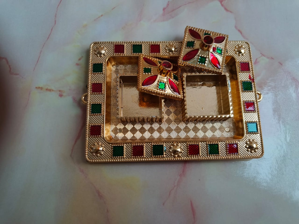 “Decorative Metal Kumkum Boxes | Small & Medium | Pooja Gift
