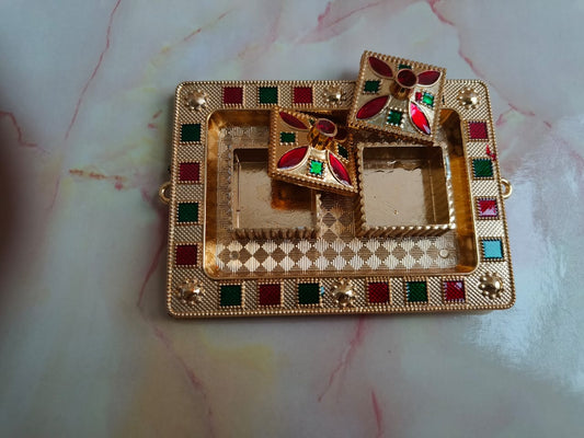 Decorative Metal Kumkum Boxes – Small & Medium (Traditional Pooja Gift Items)