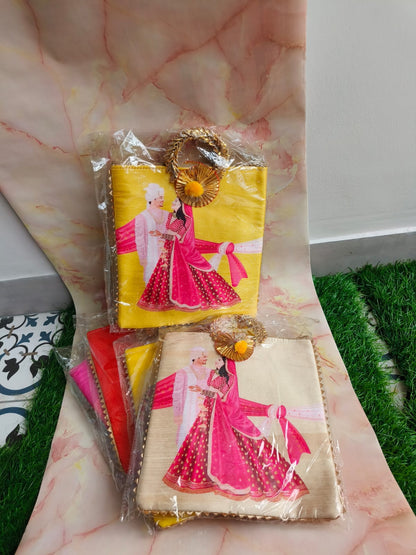 Wedding Return Gift Combo – Bag + MDF Kumkum Plate