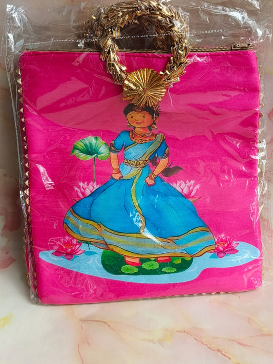 Designer Gift Bag – Dancing Girl on Lotus pond (Zipper Pouch)