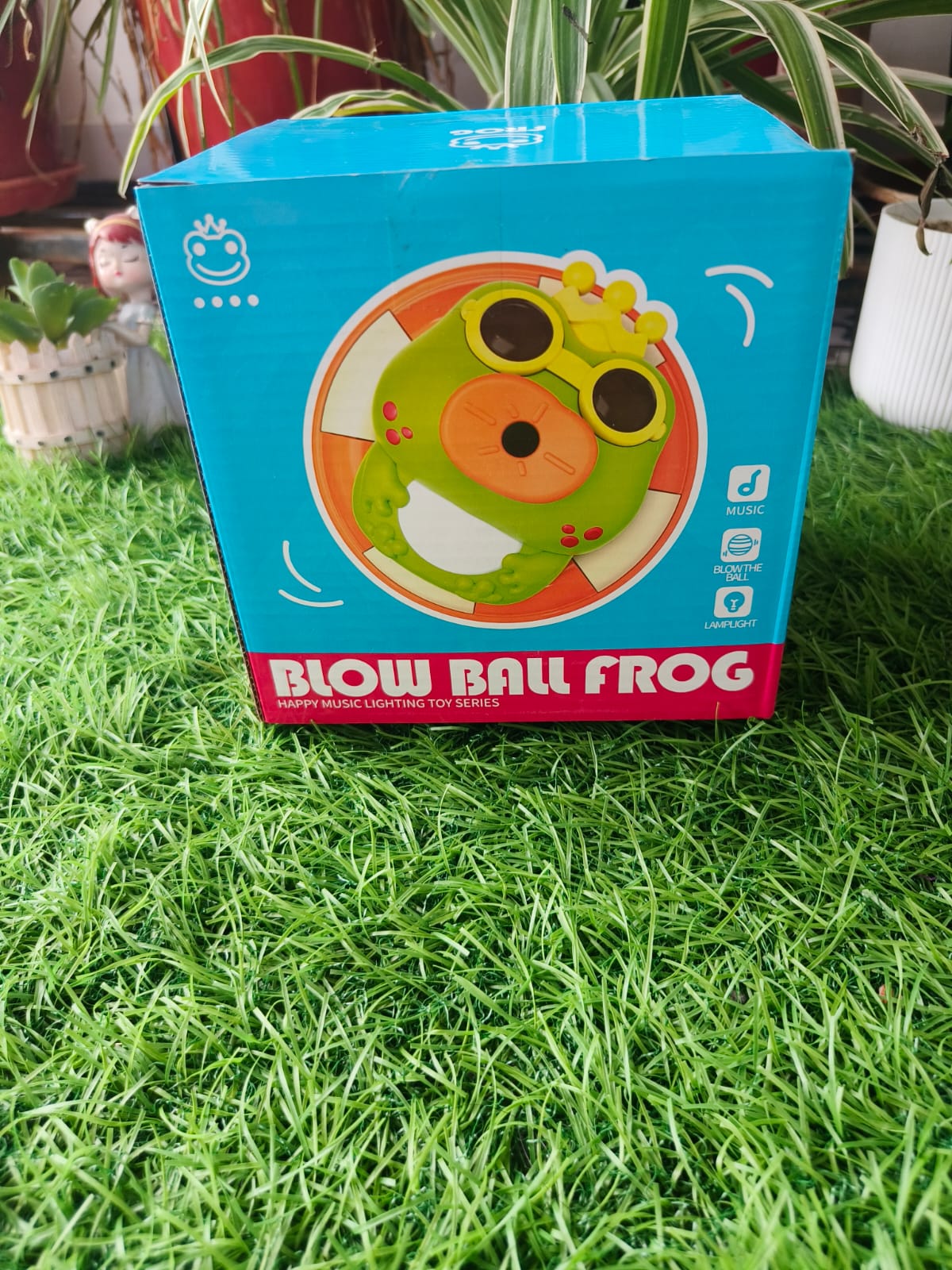 🐸 Air Blow Ball Frog Toy – Music, Lights & Fun Play