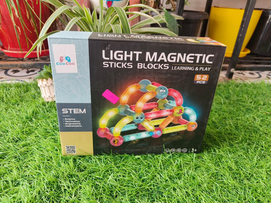 🌟 Light Magnetic Sticks Blocks – 52 PCS STEM Learning Toy