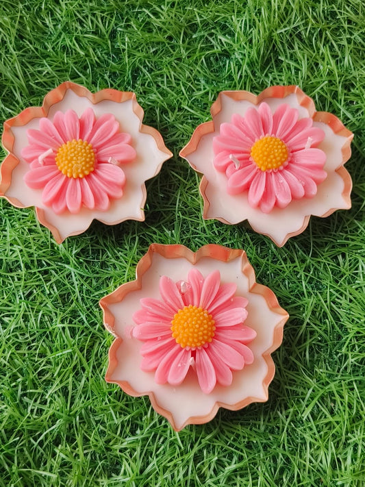 3.5 Inch Decorative Urli Flower Candle – Festive Home & Gift-Set of 2