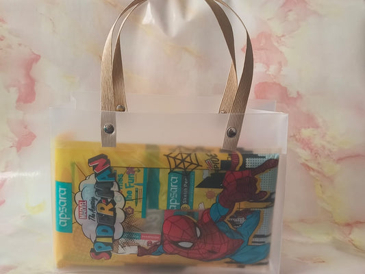Set of 5 – Spiderman Birthday Combo Kits | Stationery, Watch, Keychain & Gift Bag