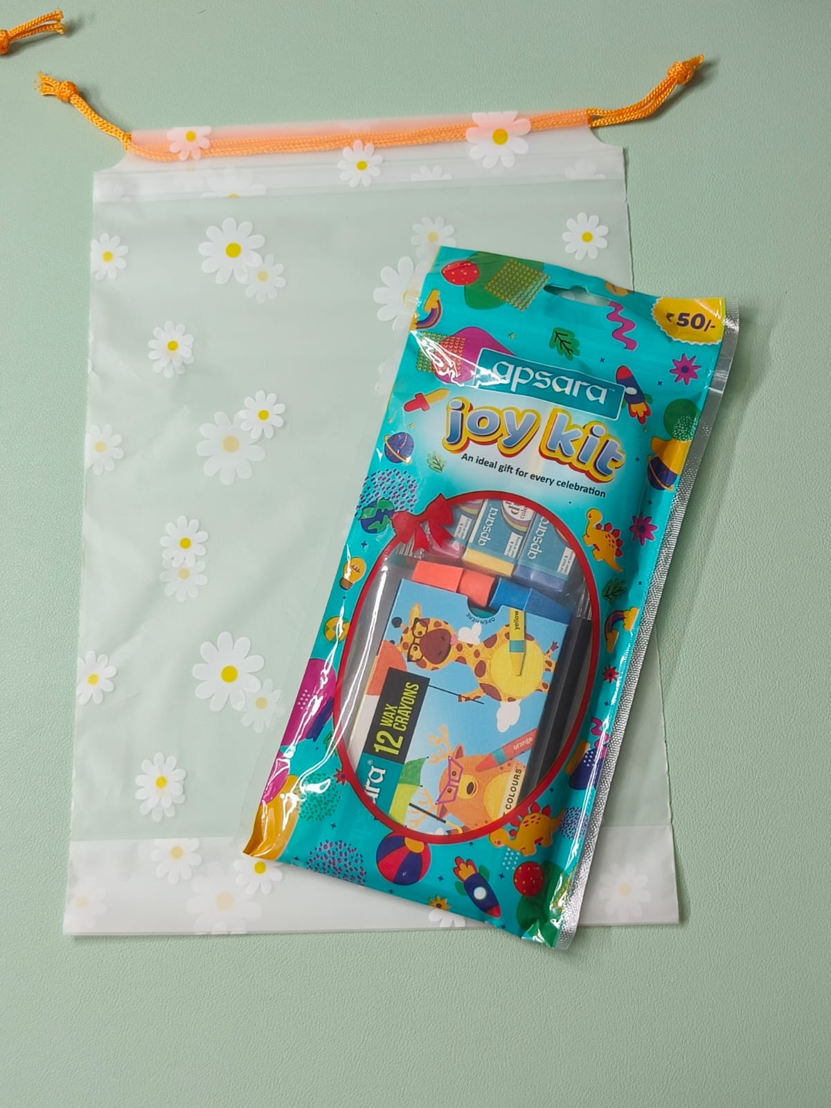 Colouring Stationery Kit for Kids | Fun Gift Combo with Daisy Pouch (Pack of 9 sets)