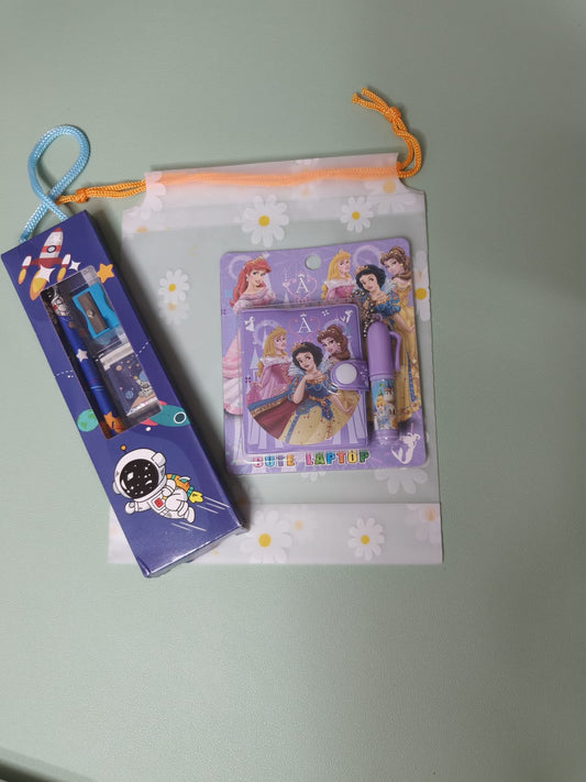 Cute Mini Station Kit with Mini Diary & Pen | Kids Gift Combo with Daisy Pouch (Pack of 5 sets)
