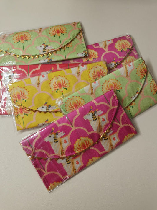 Ethnic Fabric Envelope Clutch | Return Gift Wallet (Pack of 10)