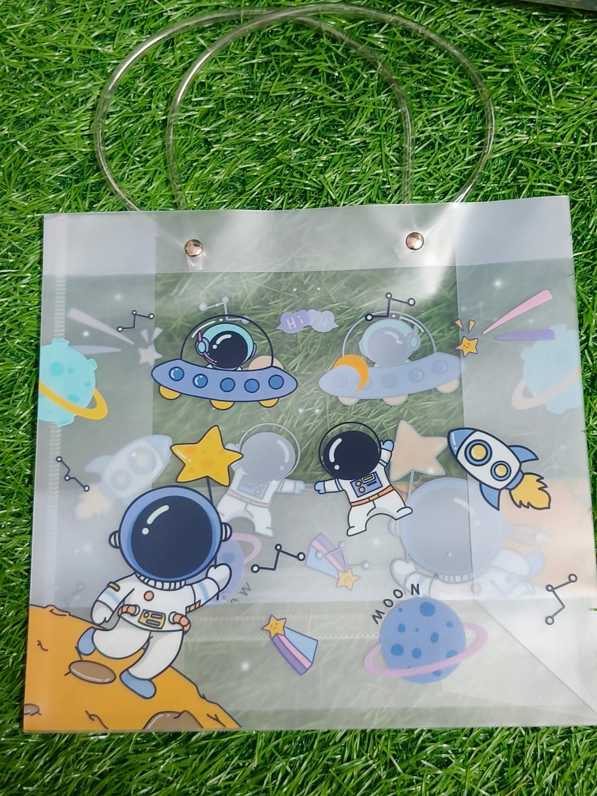 Transparent PVC Bag for Kids Return Gifts-Space theme -Pack of 10