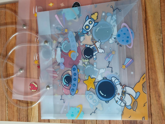 Transparent PVC Bag for Kids Return Gifts-Space theme -Pack of 10