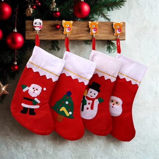 Christmas Stocking with Snowman Design | Festive Gift Pouch