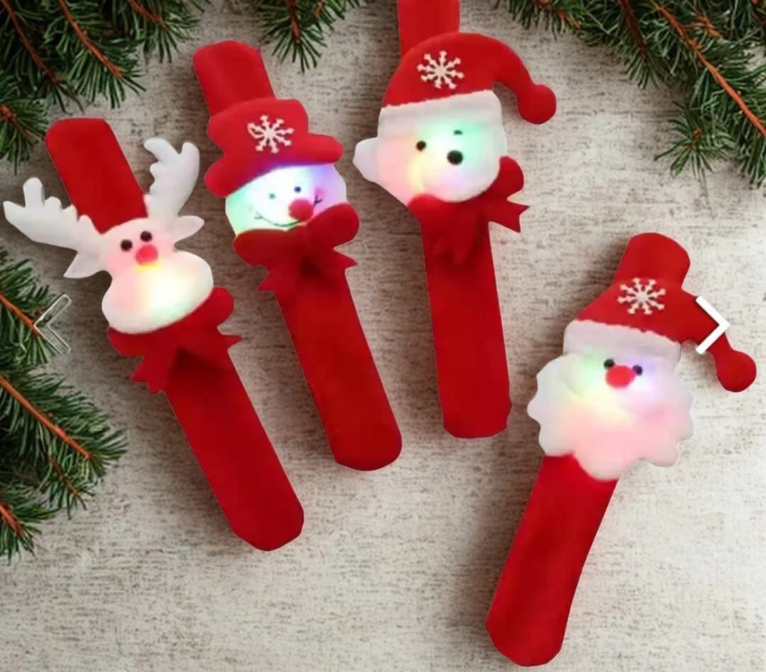 LED Christmas Slap Bands | Santa, Reindeer & Snowman Bracelets