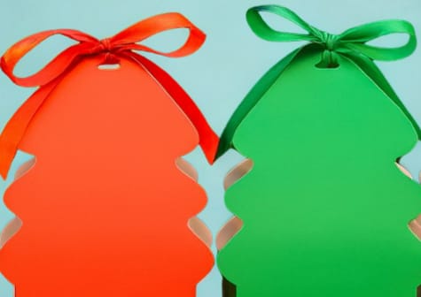 Christmas Tree Gift Box (Red or Green)-Set of 10