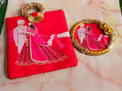 Wedding Return Gift Combo – Bag + MDF Kumkum Plate