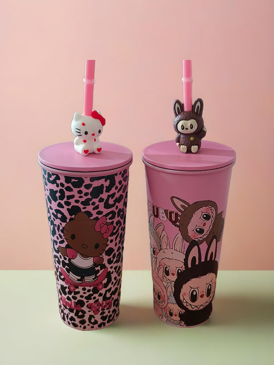Kids Character Sipper Tumbler with Straw | Reusable Cartoon Water Cup | Cute Drinkware