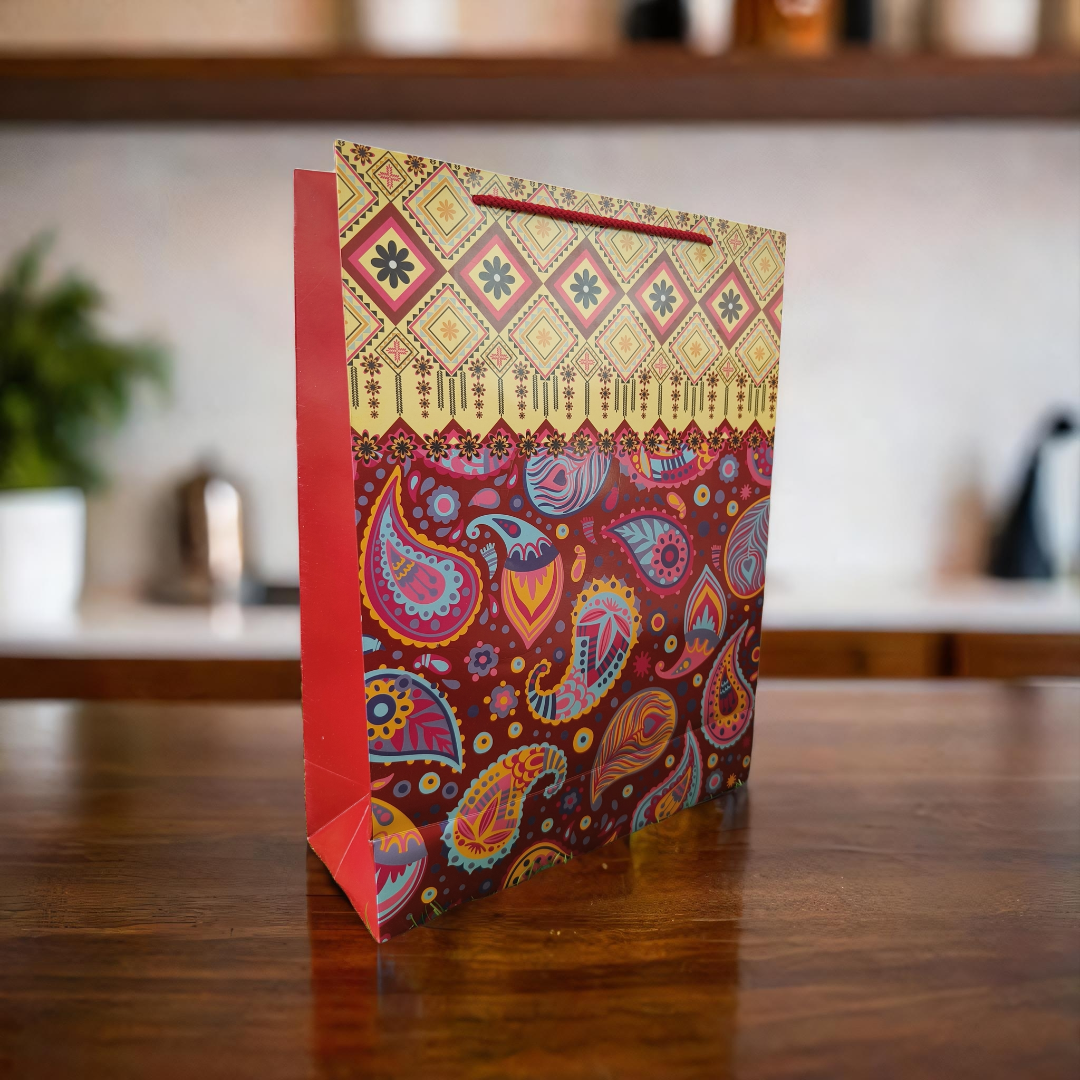 Premium Paisley Print Gift Bag | Festive & Elegant Carry Bag
