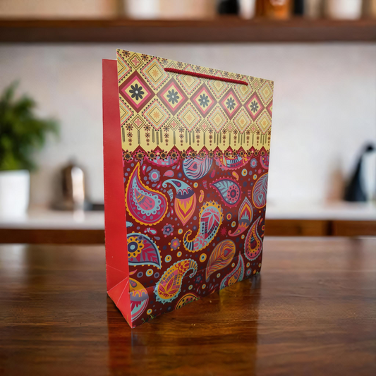 Premium Paisley Print Gift Bag – Festive & Elegant Carry Bag