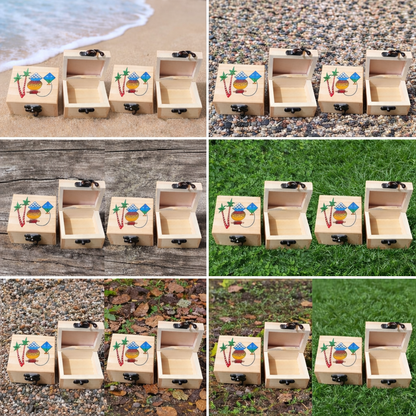 Handcrafted Wooden Utility Box – Festive Palm Tree & Pongal Pot Design | Return Gift & Storage Box