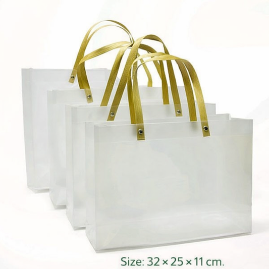 Large Frosted PVC Gift Bags (Set of 10 Pieces) – Premium Hamper Bags for Wedding, Return Gifts & Corporate Gifting
