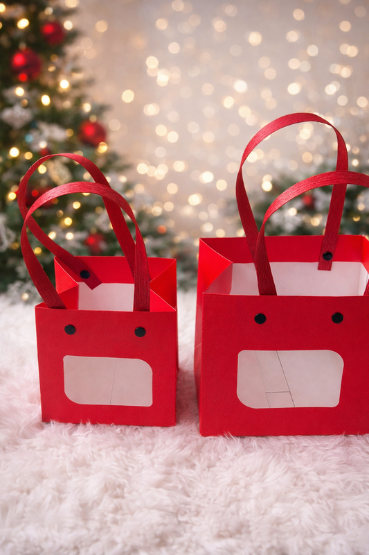 Christmas Gift Box | Red Handle Box for Gifts & Hampers